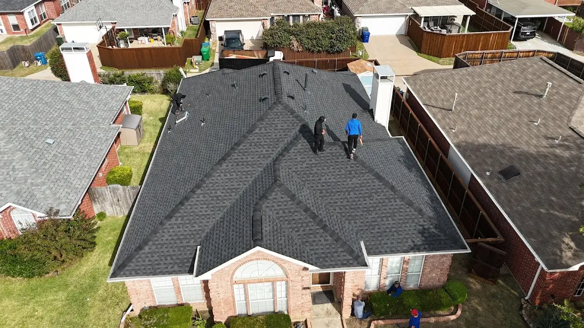 Commercial Roofing work in progress on a Dallas property